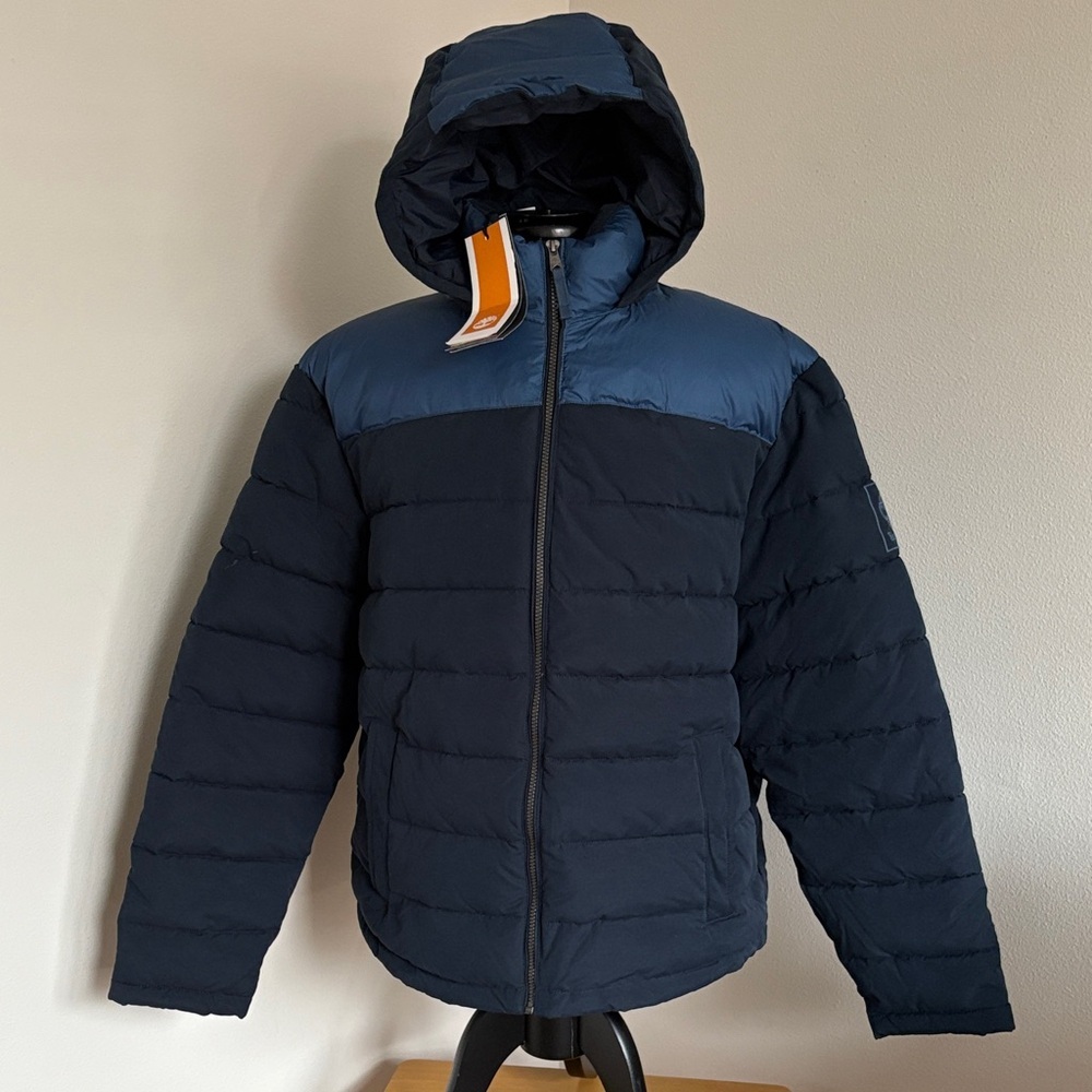 Timberland NWT Dark Blue Hooded Puffer Jacket Size XL